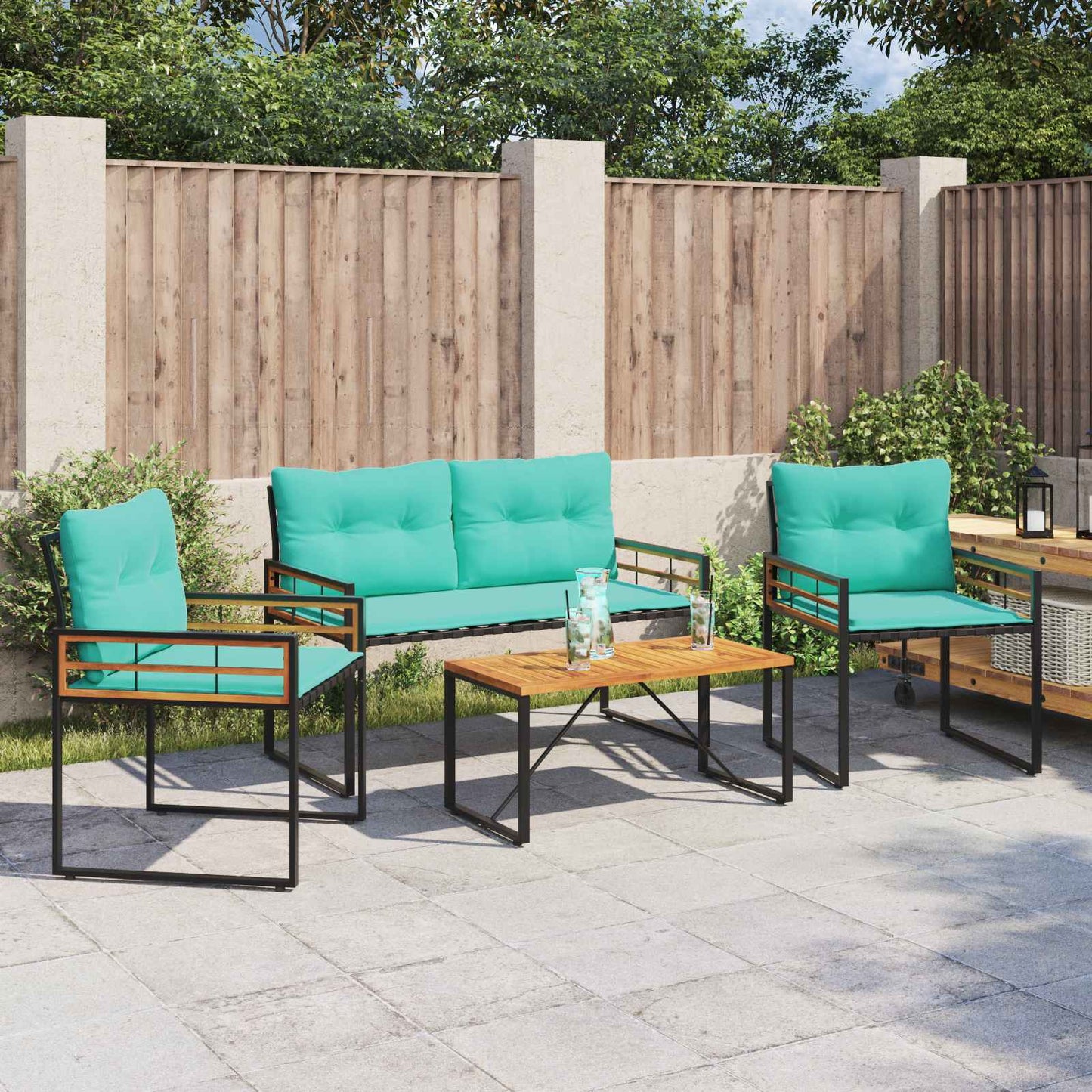 Gartenmöbel Set Mit Kissen 3 Pcs