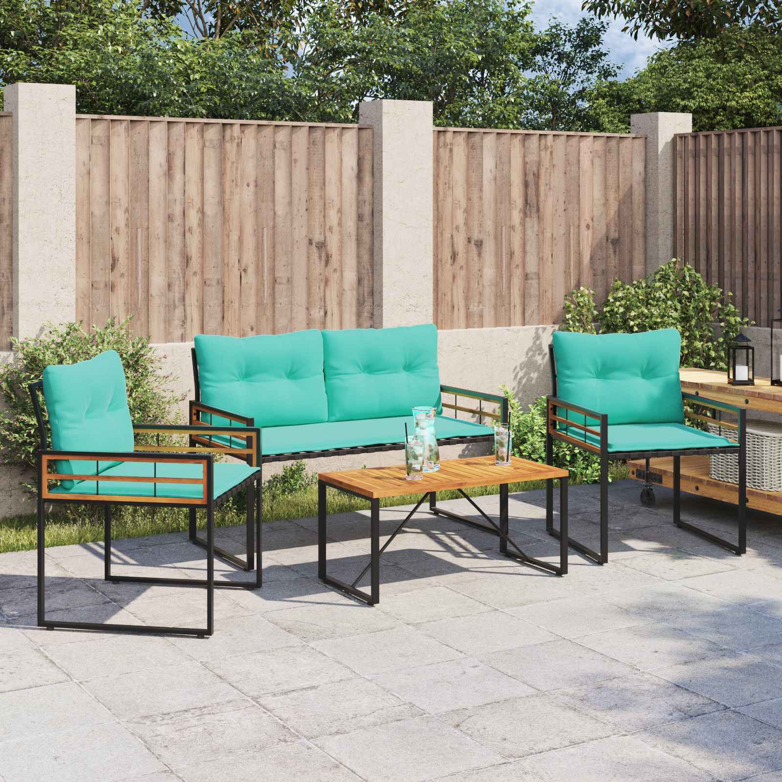 Gartenmöbel Set Mit Kissen 3 Pcs