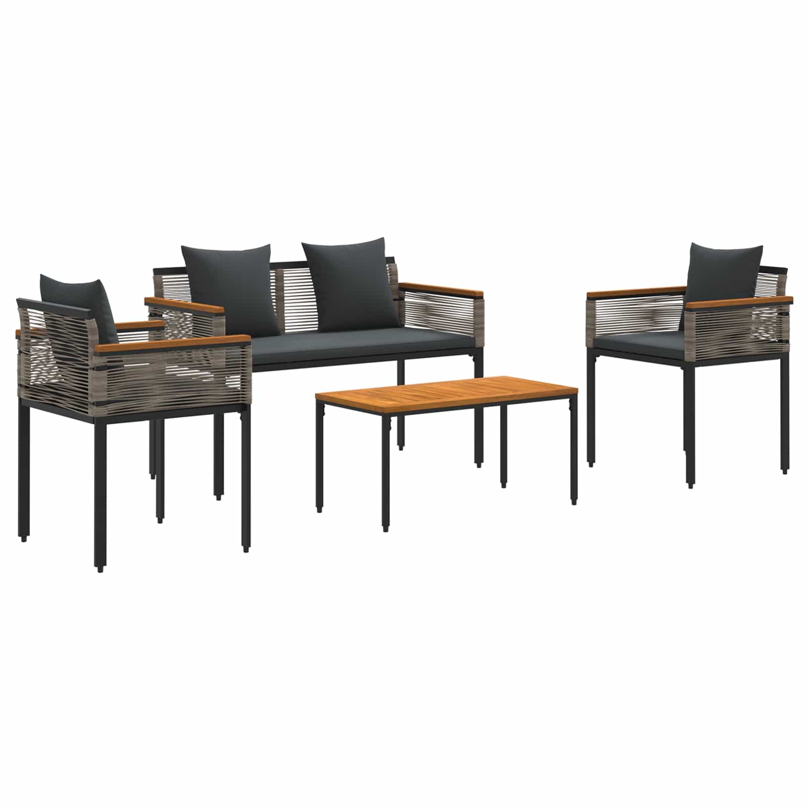 Gartenmöbel Set Mit Kissen Poly-Rattan