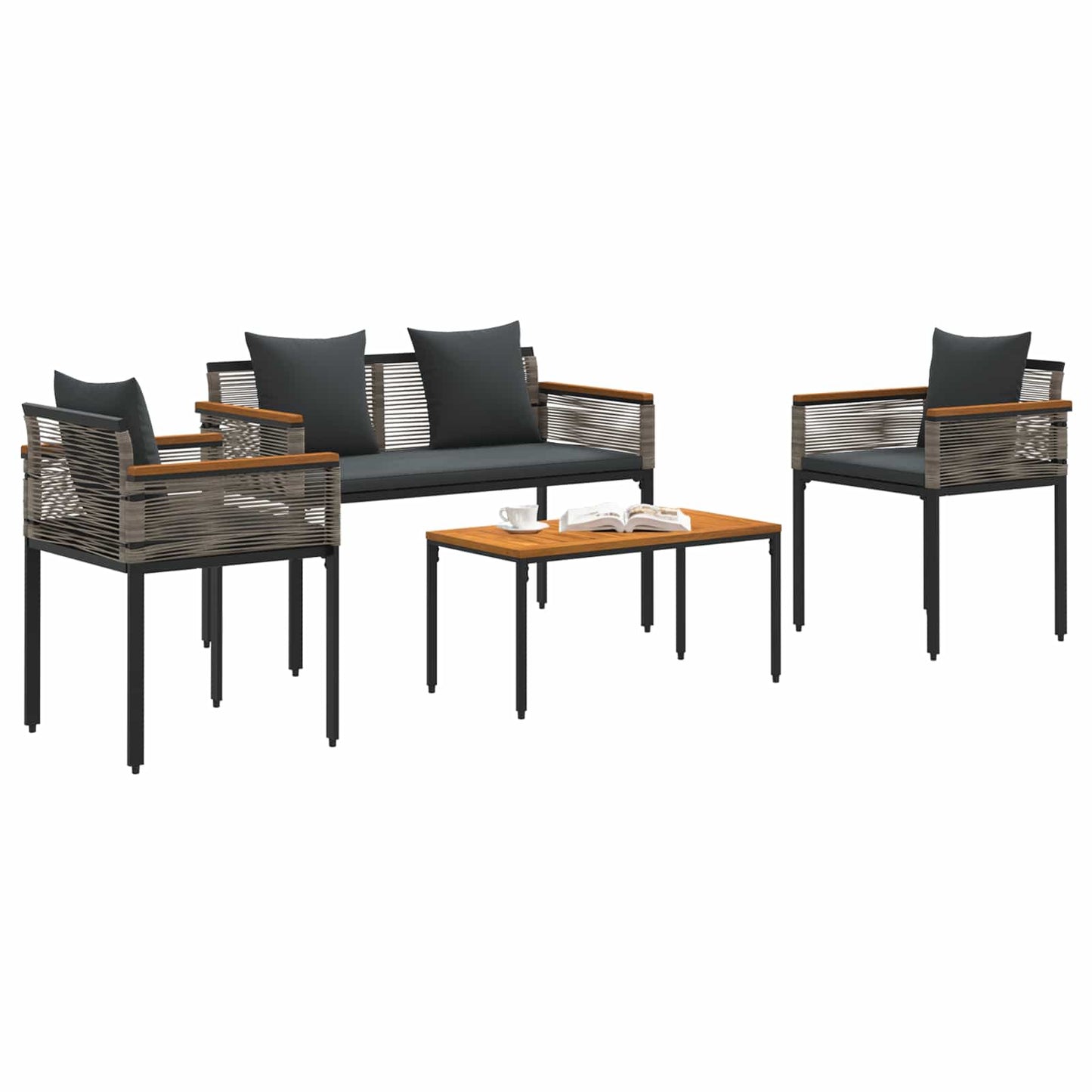 Gartenmöbel Set Mit Kissen Poly-Rattan