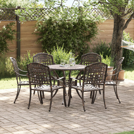 7-Teiliges Garten-Esszimmer-Set Aus Und Gusseisen