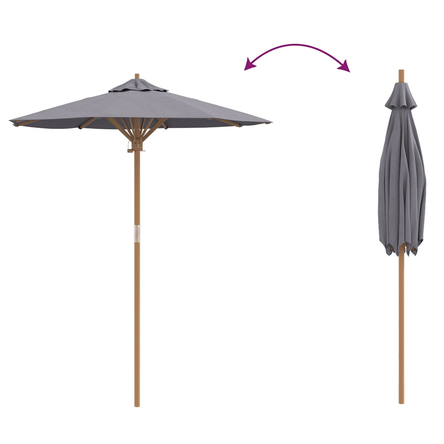 Garten-Sonnenschirm 180X230 Cm Aus Bambus