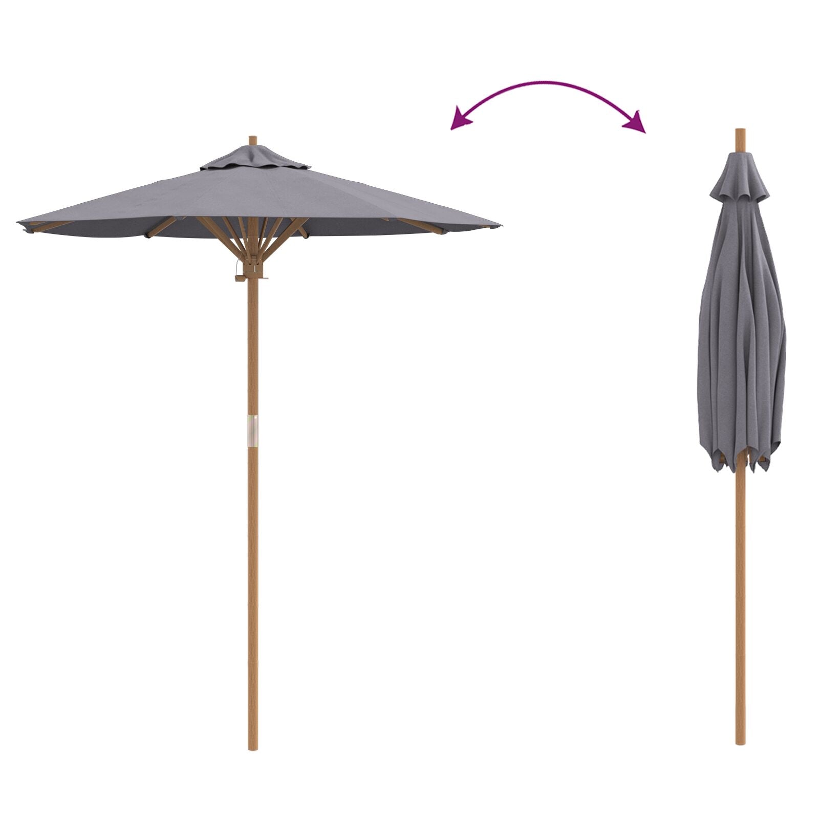 Garten-Sonnenschirm 180X230 Cm Aus Bambus