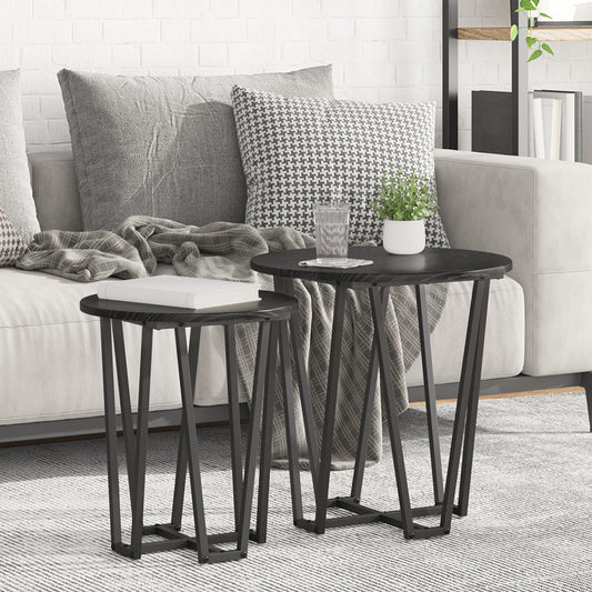 Beistelltischset Aus 2 - Mdf Und Metall