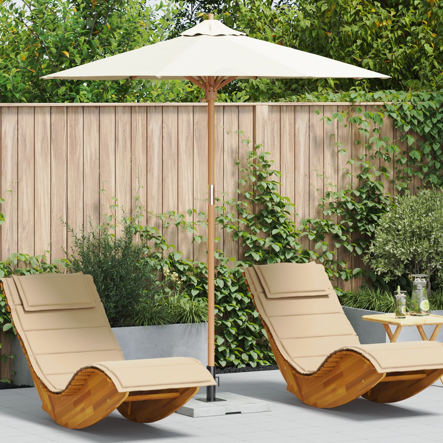 Garten-Sonnenschirm 180X230 Cm Aus Bambus