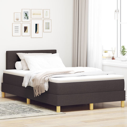 Boxspringbett Mit Matratze & Led Stoff Dunkelbraun