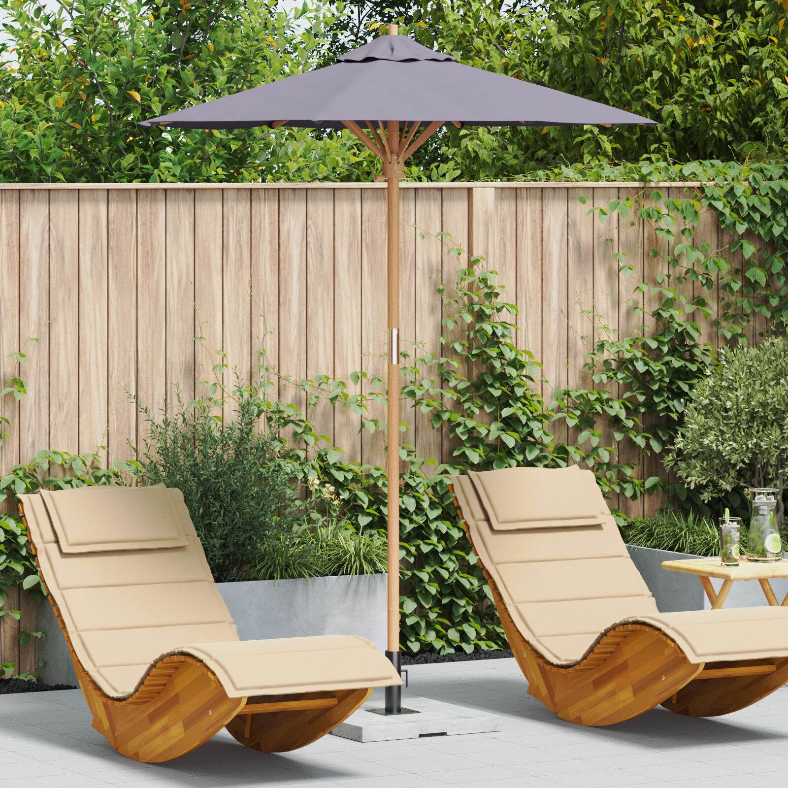 Garten-Sonnenschirm 180X230 Cm Aus Bambus