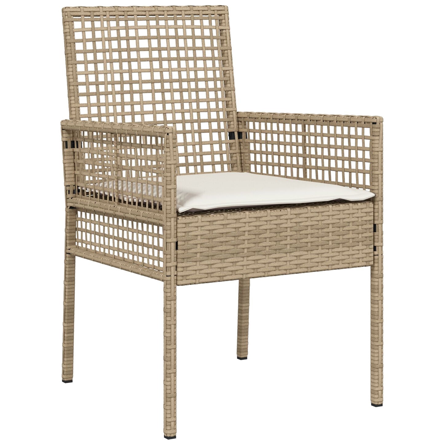 9-Teiliges Garten-Esszimmer-Set Mit Kissen Beige Poly-Rattan