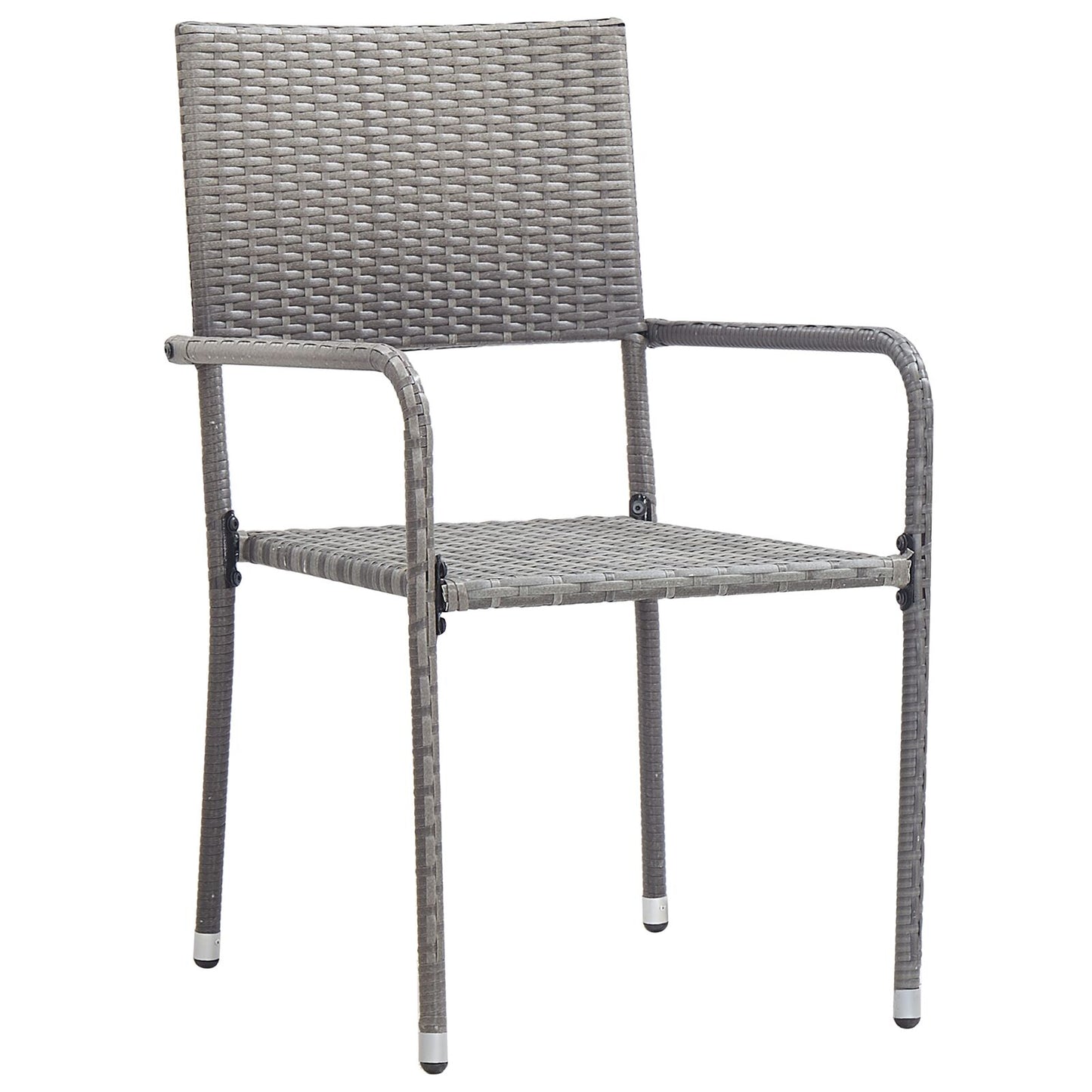 5-Teiliges Garten Essset Grau Poly Rattan