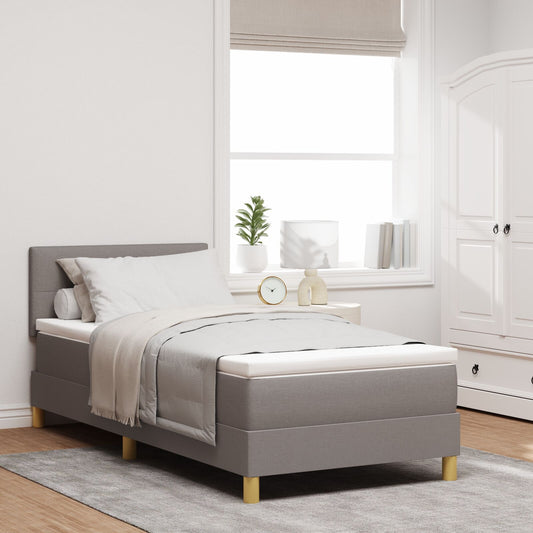 Boxspringbett Mit Matratze & Led Stoff Taupe